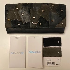 Zadig & Voltaire Voyageur Patch Leather Black Wallet